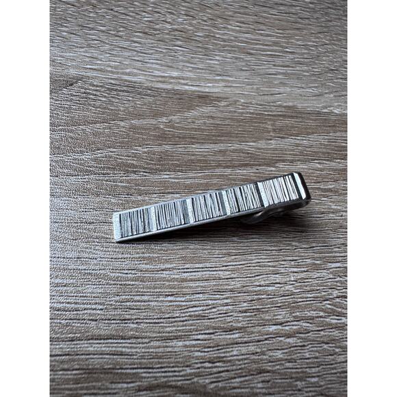Vintage Swank Silver Tone Textured Tie Clip - Picture 1 of 5